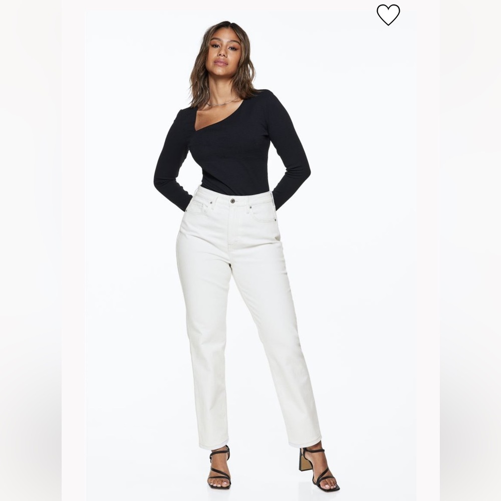 H&M Straight High Jeans - White - Picture 2 of 5